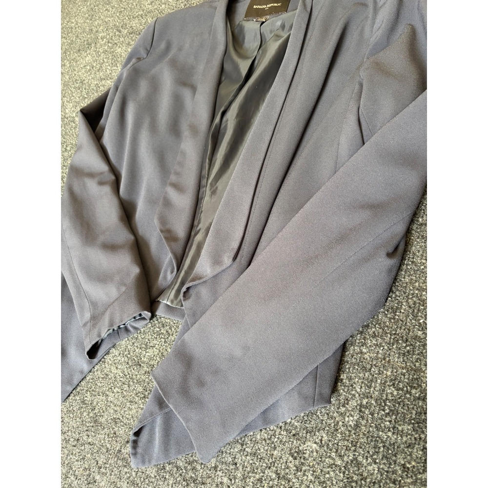 Banana Republic Womens Open Front Draped Blazer Jacket Gray Size 4 Shawl Collar